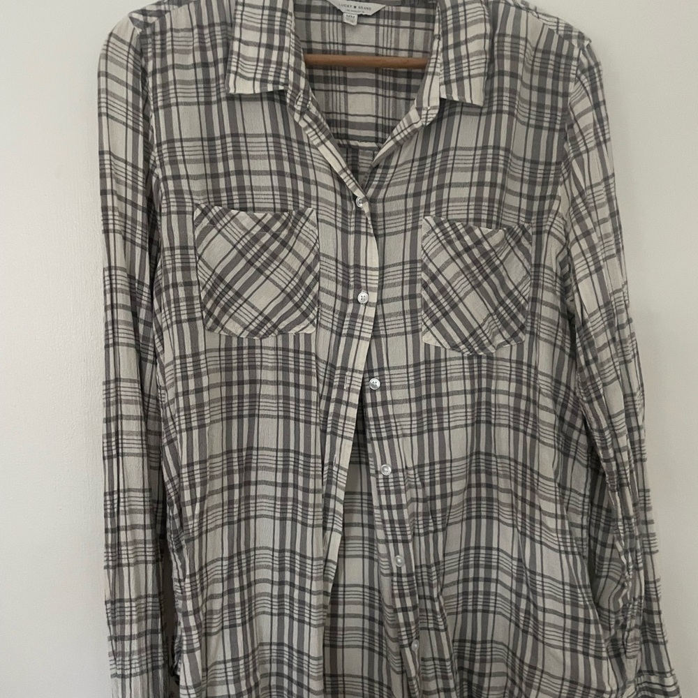 Plaid Button-Up Shirt